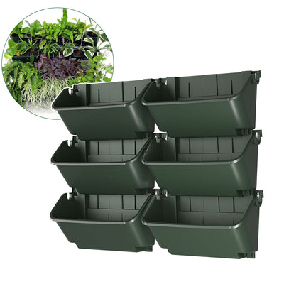 Bac à plantes pour jardin vertical - Système clic - Kit de démarrage - 6 pièces